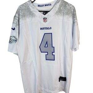 Nike Buffalo Bills James Cook 4 White Jersey Mens Small NFL Dri-FIT Bills Mafia